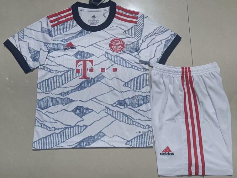 Kids-Bayern Munich 21/22 Third White Soccer Jersey